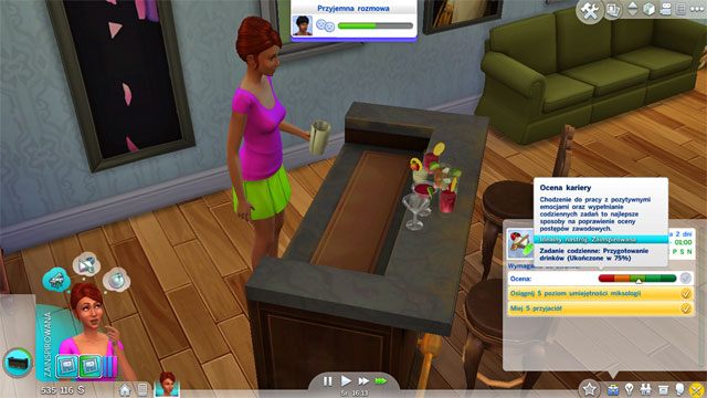 Decydując się na ścieżkę Miksologa (B), musisz pamiętać, że zarobisz tu o wiele mniej, jednocześnie będzie Ci trudniej dojść na sam szczyt - Sims 4: Kulinarna kariera, porady - Sims 4 - poradnik do gry