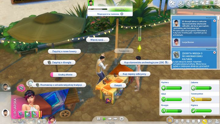 Sprzedawcy oferują wiele przydatnych przedmiotów. - Sims 4 Przygoda w dżungli: Eksploracja dżungli, porady - Sims 4 - poradnik do gry