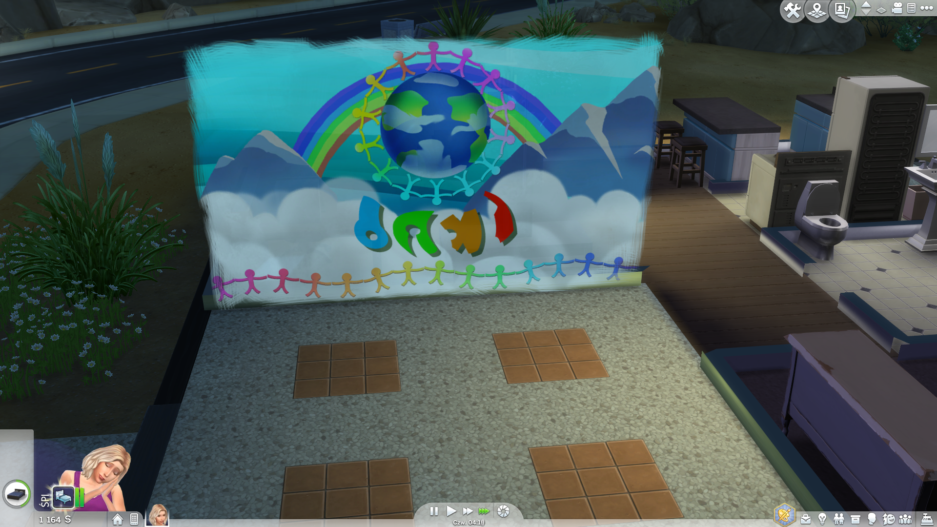 Jednym z zadań może być np. wykonanie muralu politycznego. - Sims 4 Miejskie życie: Praca z domu - Sims 4 - poradnik do gry