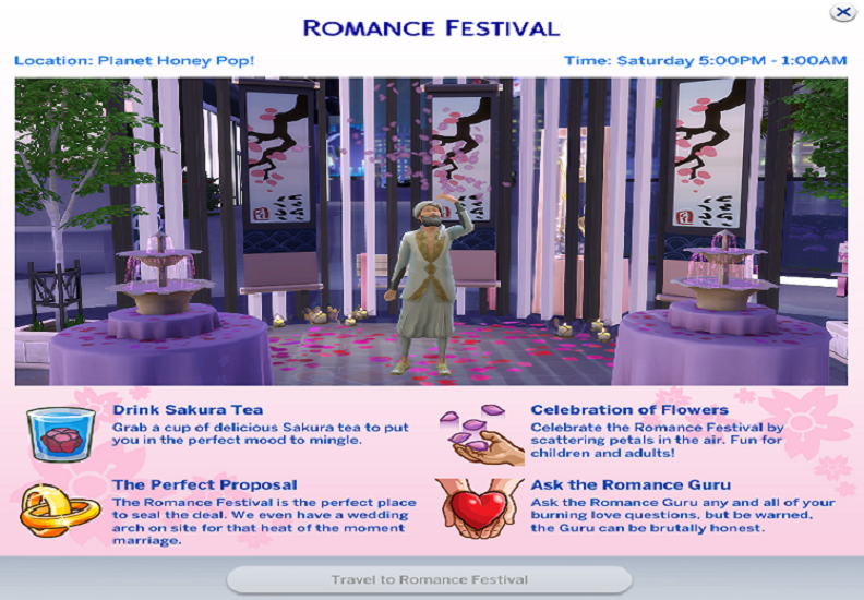 Dzień występowania: Soboty, 5:00 p - Sims 4 Miejskie życie: Festiwale - Sims 4 - poradnik do gry