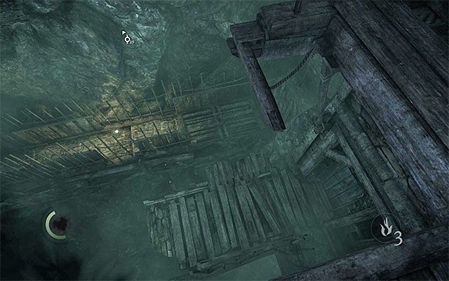 Możesz zeskakiwać na niżej położone półki - Przeprawa przez katakumby - opis | Rozdział 7 (Ukryte Miasto) | Solucja Thief - Thief - poradnik do gry