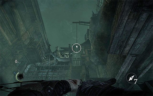 Ostatni trzeci wariant zachowania zakłada wykorzystanie zawieszonej na południe od celu podróży skrzyni do odblokowania sobie dostępu do Rotundy - Dotarcie do Rotundy - opis | Rozdział 7 (Ukryte Miasto) | Solucja Thief - Thief - poradnik do gry