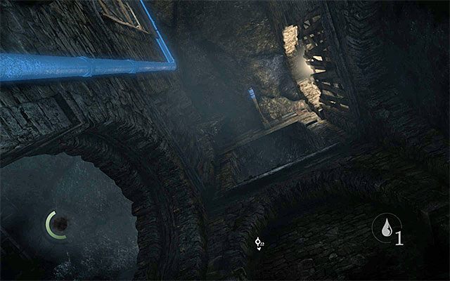 Na górny poziom możesz dotrzeć m.in. z pomocą strzały ze sznurem - Przeprawa przez Stare Miasto - opis | Rozdział 8 (Światło Brzasku) | Thief - Thief - poradnik do gry