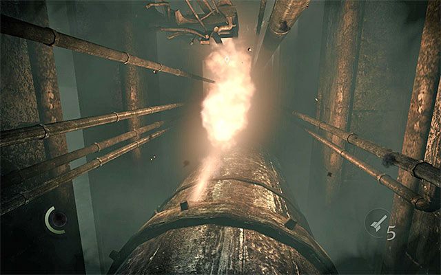 Przebiegaj w tych momentach, w których płomienie znikną - Przedostanie się do wnętrza wieży warownej | Rozdział 4 (Przyjaciel w potrzebie) - Thief - poradnik do gry