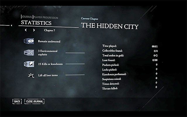 Przykład wyzwań złodziejskich dla siódmego rozdziału gry - Wyzwania złodziejskie (Thieving Challenges) | Znajdźki, sekretne obszary i wyzwania - Thief - poradnik do gry