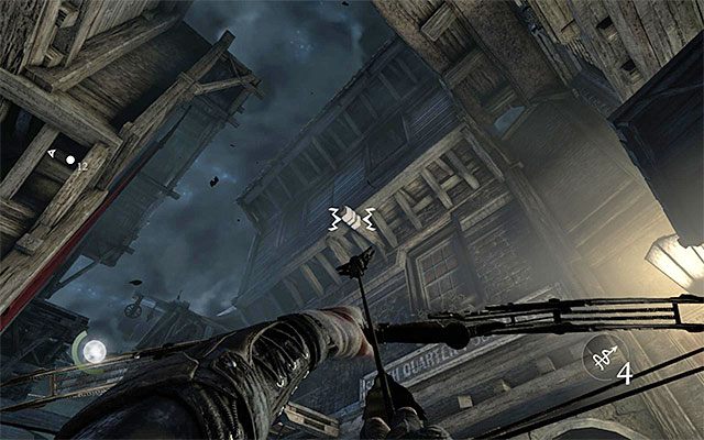 Teraz ustaw się w uliczce na południowy-zachód od celu podróży, ponownie uważając żeby nie zostać wykrytym - Sprawdzenie ładunku | Poboczne zlecenia (Jobs) - Basso | Solucja Thief - Thief - poradnik do gry