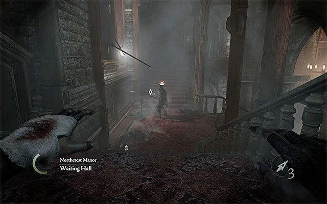 Bandyta rozstawiony przy schodach - Dotarcie do sali ceremonialnej - opis | Rozdział 6 (Człowiek na rozstajach) - Thief - poradnik do gry