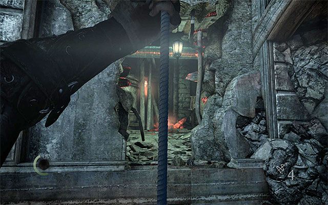 Musisz odbić się od drugiej liny i wskoczyć do nowego budynku - Przedostanie się na drugą stronę mostu | Rozdział 6 (Człowiek na rozstajach) - Thief - poradnik do gry