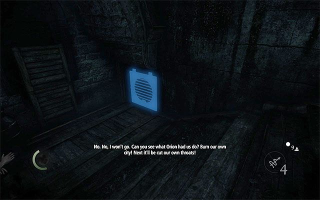 Zatrzymaj się na południowy-zachód od znacznika zlecenia i odszukaj pokazaną na powyższym obrazku kratkę szybu wentylacyjnego - Wiedźma z Targu Kamieniarzy | Poboczne zlecenia (Jobs) - Basso | Solucja Thief - Thief - poradnik do gry