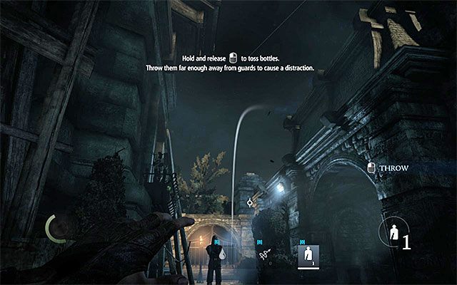 Butelka musi wylądować gdzieś za plecami strażnika - Spotkanie się z Erin na dachu | Prolog w Thief - Thief - poradnik do gry