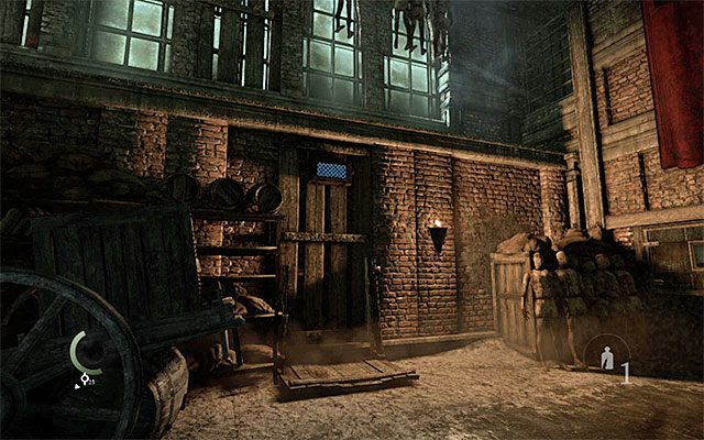 Odrębny wariant zachowania zakłada przeprawę przez dolny poziom hali, przy czym oznacza to naturalnie konieczność unikania aż dwóch różnych wartowników - Przeprawa przez pierwszą część odlewni | Rozdział 2 (W proch się obrócisz) - Thief - poradnik do gry