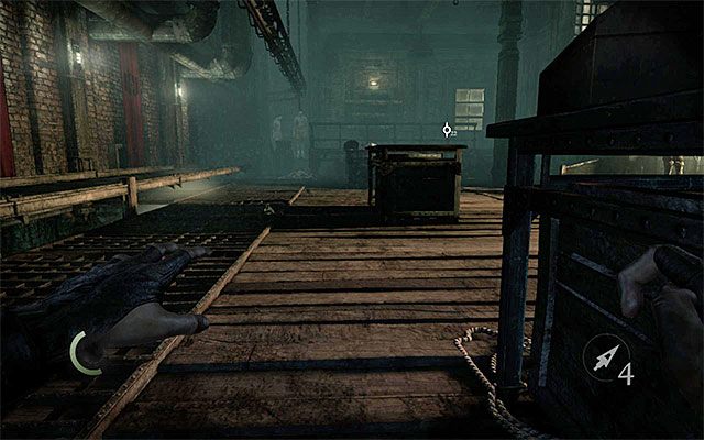 Dobiegaj do kolejnych stołów, dzięki czemu nie zostaniesz zauważony - Przeprawa przez trzecią część odlewni | Rozdział 2 (W proch się obrócisz) - Thief - poradnik do gry