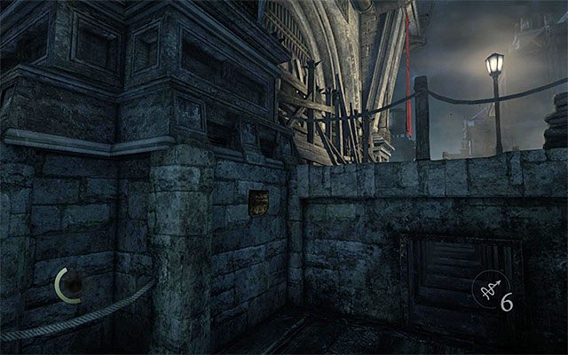 Zeskocz na niższą kładkę i odszukaj tabliczkę - Tablice dziedzictwa Miasta | Znajdźki, sekretne obszary i wyzwania w Thief - Thief - poradnik do gry