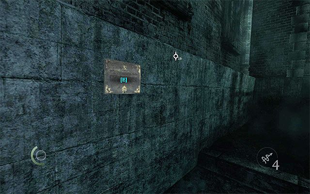 Tabliczkę przyczepiono do ściany niedaleko wejścia do zakładu - Tablice dziedzictwa Miasta | Znajdźki, sekretne obszary i wyzwania w Thief - Thief - poradnik do gry