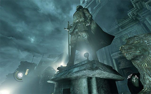 Nie daj się zauważyć wrogom zgromadzonym wokół posągu - Tablice dziedzictwa Miasta | Znajdźki, sekretne obszary i wyzwania w Thief - Thief - poradnik do gry