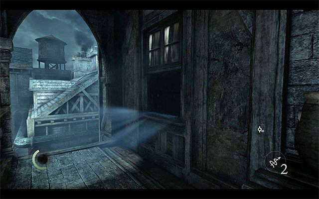 Okiennica prowadząca do siedziby straży - Dotarcie do posiadłości Barona Northcresta w Auldale | Miasto (City) - Thief - poradnik do gry