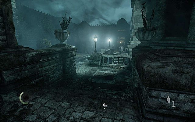 Miejsce napotkania ostatniej grupy przeciwników - Eksploracja ogrodów posiadłości Barona - opis | Rozdział 6 (Człowiek na rozstajach) - Thief - poradnik do gry