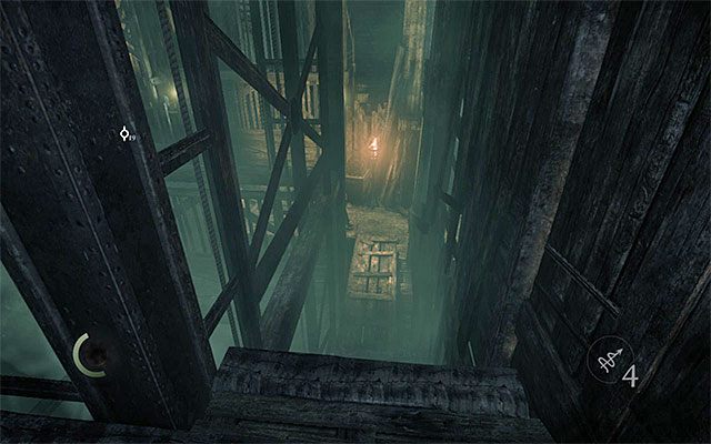 Ścieżka prowadząca w stronę miejsca przywołania windy - Skorzystanie z windy towarowej | Rozdział 7 (Ukryte Miasto) | Solucja Thief - Thief - poradnik do gry