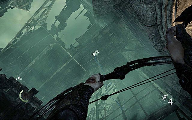 Drugi wariant zachowania zakłada dotarcie na dach windy towarowej i jest on zdecydowanie ciekawszy od poprzedniego, gdyż istnieje mniejsze ryzyko wykrycia głównego bohatera - Skorzystanie z windy towarowej | Rozdział 7 (Ukryte Miasto) | Solucja Thief - Thief - poradnik do gry