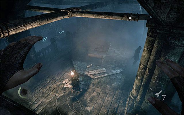 Korzystaj z górnych belek żeby unikać wykrycia - Wydostanie się z pradawnych ruin | Rozdział 3 (Brudne tajemnice) | Solucja Thief - Thief - poradnik do gry