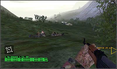 Rozstaw ludzi odpowiednio w dobrze osłoniętym miejscu, ze szczególnym uwzględnieniem człowieka z wyrzutnią rakiet (najlepiej niech stoi na drodze, by nie chybił strzelając do czołgu jadącego z przodu) - Misja 04 - Brak Amunicji | Operation Flashpoint Resistance - Operation Flashpoint: Resistance - poradnik do gry