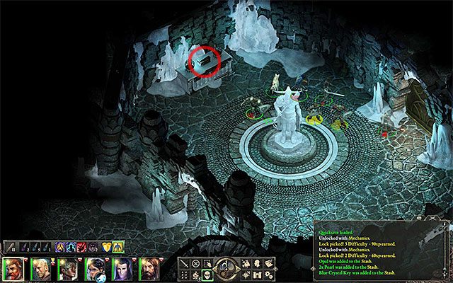 Zabierz niebieski klucz dopóki gdy strażnik wyjdzie z pomieszczenia - Zadania bóstw otrzymane w Dorzeczu Wiązów | Pillars of Eternity - Pillars of Eternity - poradnik do gry