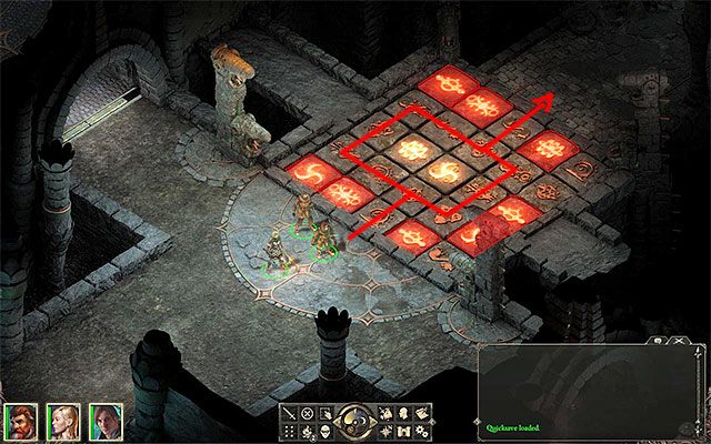 Po rozpaleniu ognia w sześciu różnych miejscach powróć do korytarza z pułapkami (M2,7) - Pillars of Eternity: Ruiny Cilant Lis (The Ruins of Cilant Lis) - solucja - Pillars of Eternity - poradnik do gry