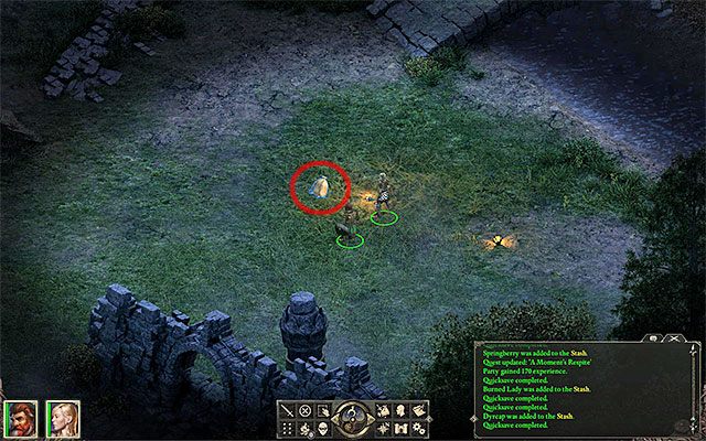 Miejsce odnalezienia bukłaka - Pillars of Eternity: Chwila wytchnienia (A Moments Respite) - solucja - Pillars of Eternity - poradnik do gry