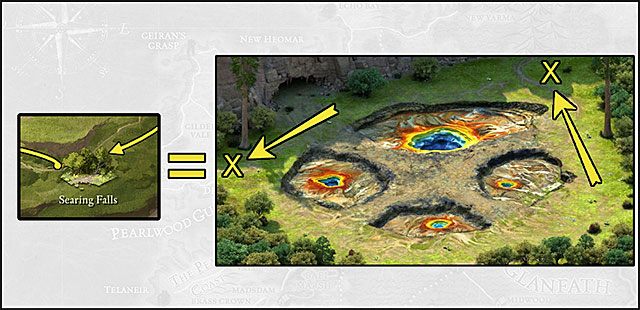 Gdy już uda ci się odnaleźć odpowiedni punkt wyjścia i kliknąć go, odblokuje się nowa lokacja, do której od tego momentu będziesz mieć dostęp - Pillars of Eternity: Świat gry - podstawy, mapa - Pillars of Eternity - poradnik do gry