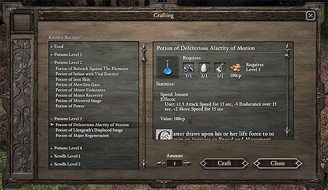 Warto zauważyć, że część przedmiotów do stworzenia wymaga także niemałej ilości złota. - Pillars of Eternity: Rzemiosło (Crafting) - Pillars of Eternity - poradnik do gry