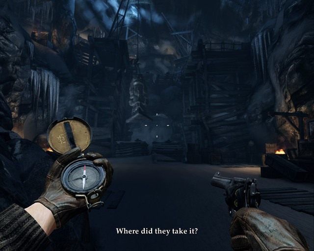 Na posągu, który jest na haku. Zestrzel linę by się do niego dostać - Arctic Base | Skarby Deadfall Adventures - Deadfall Adventures - poradnik do gry