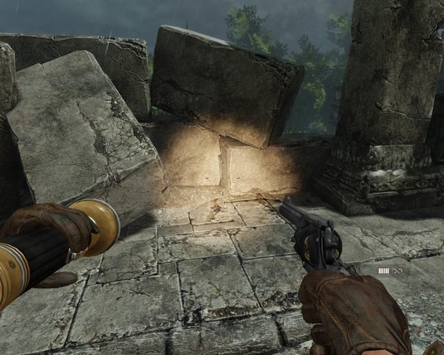 Tu gdzie wskazuje latarka będzie dysk - Mayan Temple | Skarby w Deadfall Adventures - Deadfall Adventures - poradnik do gry