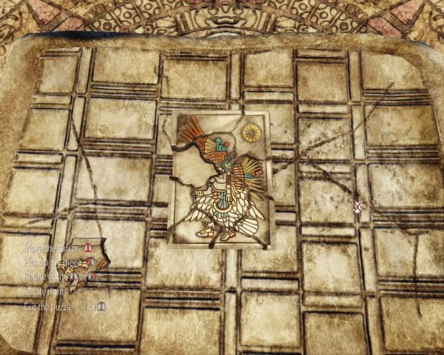 Pojawi się minigierka, która będzie polegała na ułożeniu wszystkich puzzli na odpowiednich miejscach - Mayan Jungle | Opis przejścia Deadfall Adventures - Deadfall Adventures - poradnik do gry