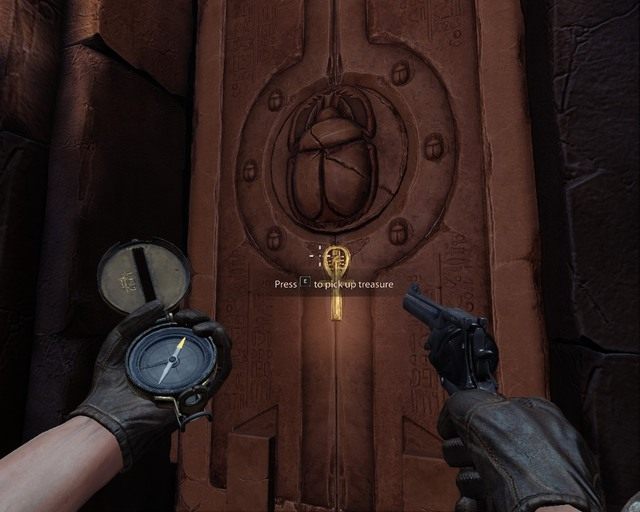 Od tego skarbu obróć się w prawo i strzel do laski trzymanej przez posąg - Pyramid | Skarby Deadfall Adventures - Deadfall Adventures - poradnik do gry