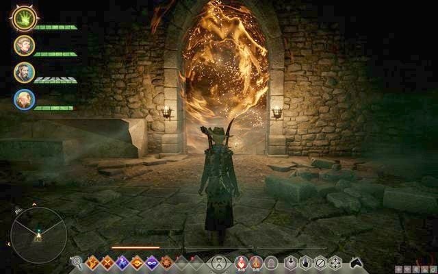Wejście do pomieszczenia z zagadką zagrodzone magiczną barierą - Dragon Age Inquisition: Zagadka Martwej Ręki (The Dead Hand puzzle) - Dragon Age: Inkwizycja - poradnik do gry