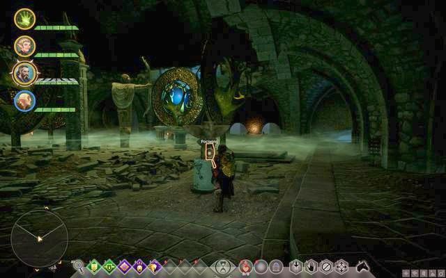 Naciśnięciem przełącznika obrócisz posąg i każesz mu wystrzelić pocisk - Dragon Age Inquisition: Zagadka Martwej Ręki (The Dead Hand puzzle) - Dragon Age: Inkwizycja - poradnik do gry