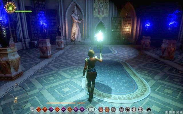 Pochodnie w pomieszczeniu biblioteki - Dragon Age Inquisition: Oczy i serca przebiegłe (Wicked Eyes and Wicked Hearts) - Dragon Age: Inkwizycja - poradnik do gry