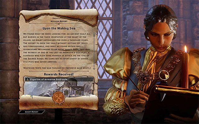 Przykładowy ekran podsumowania misji - Dragon Age Inquisition: Sala wojenna (War Room) - Dragon Age: Inkwizycja - poradnik do gry