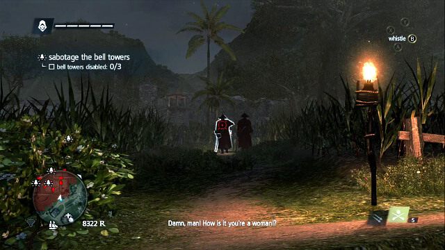 Wytwórz zamieszanie by oczyścić okolice dzwonka - Unmanned - Assassins Creed IV: Black Flag - poradnik do gry