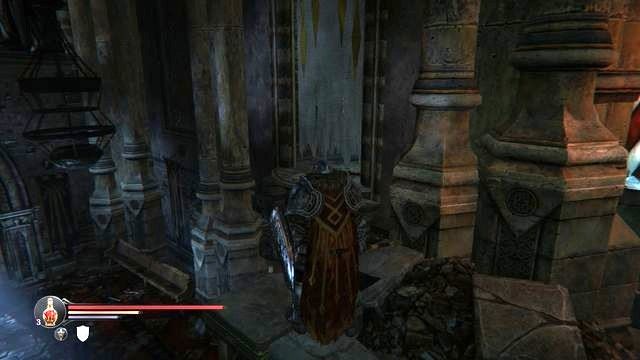 Aby znaleźć ukryty korytarz przeskocz na balkonik. - Resetowanie postaci | Podstawy rozgrywki w Lords of the Fallen - Lords of the Fallen - poradnik do gry