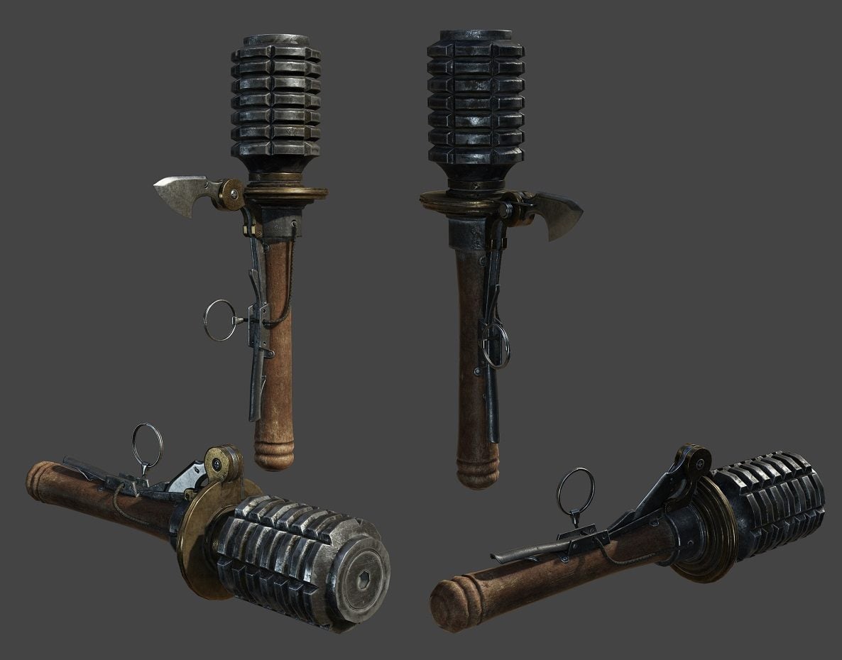 Granaty - z pozoru są to zwykłe granaty jakich używa się na polu walki, jednak w odróżnieniu od nich, można je umieszczać w dowolnych miejscach na ścianie czy ziemi, zaskakując tym samym przeciwników - Bronie - The Order: 1886 - poradnik do gry