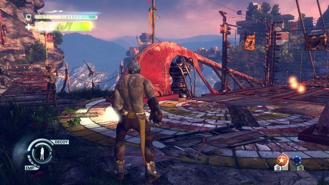 Wstępna lokacja rozdziału i kule na moście - Chapter 6 - Village Approach | Solucja | Enslaved Odyssey to the West - Enslaved: Odyssey to the West - poradnik do gry