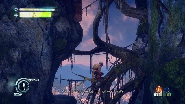 Korzenie w dole pod zawalonym mostem - Chapter 6 - Village Approach | Solucja | Enslaved Odyssey to the West - Enslaved: Odyssey to the West - poradnik do gry