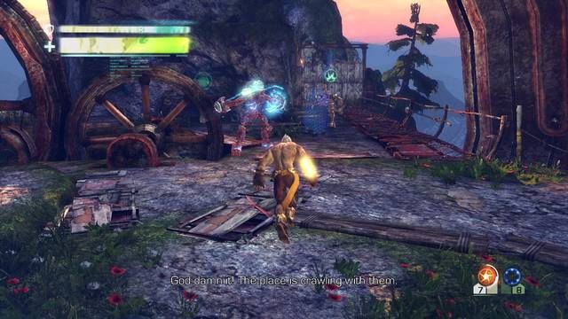 Więcej robotów na placu za mostem - Chapter 6 - Village Approach | Solucja | Enslaved Odyssey to the West - Enslaved: Odyssey to the West - poradnik do gry