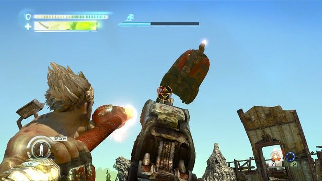 Miejsce celowania dla zrzucenia zbiornika - Chapter 11 - walka z bossem | Solucja | Enslaved Odyssey to the West - Enslaved: Odyssey to the West - poradnik do gry