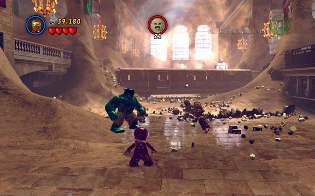 Kiedy przejdziesz dalej, na Twej trasie pojawi się pociąg z 21 piaskowymi zombie - Sand Central Station | Opis przejścia LEGO Marvel Super Heroes - LEGO Marvel Super Heroes - poradnik do gry
