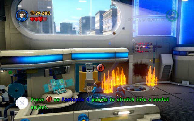 Kiedy pojawi się druga fala wrogów, w laboratorium wybuchnie pożar - Times Square Off | Opis przejścia LEGO Marvel Super Heroes - LEGO Marvel Super Heroes - poradnik do gry