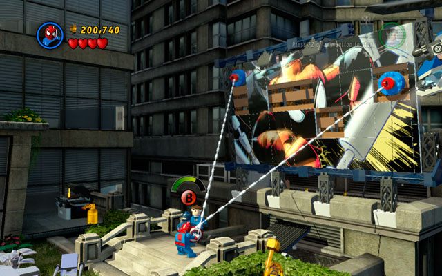 Zmierz się z kolejną grupą przeciwników, cały czas zmierzając w prawo - Times Square Off | Opis przejścia LEGO Marvel Super Heroes - LEGO Marvel Super Heroes - poradnik do gry