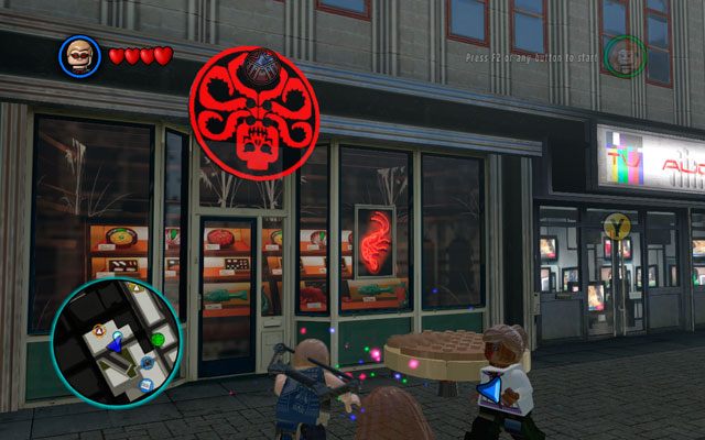 Biegnij zgodnie z trasą wyznaczoną przez GPS na minimapie, dopóki nie dotrzesz do punktu przeznaczenia - S.H.I.E.L.D. Helicarrier 2 / Nowy Jork | Opis przejścia LEGO Marvel Super Heroes - LEGO Marvel Super Heroes - poradnik do gry