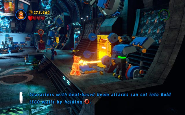 Przejdź pod przeciwległą ścianę i odszukaj na niej przycisk - Red Head Detention | Opis przejścia LEGO Marvel Super Heroes - LEGO Marvel Super Heroes - poradnik do gry